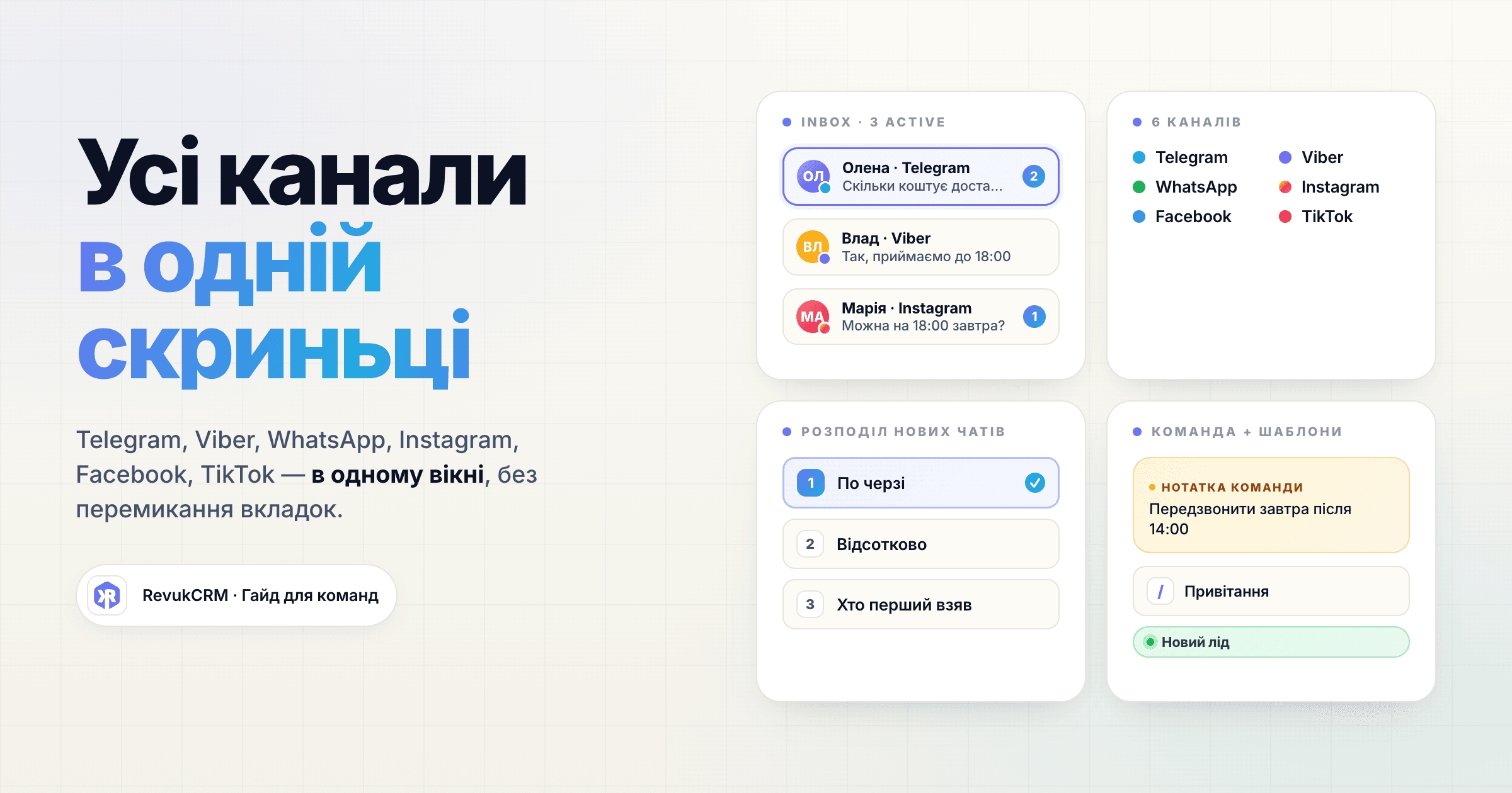Усі канали клієнтів в одній скриньці RevukCRM
